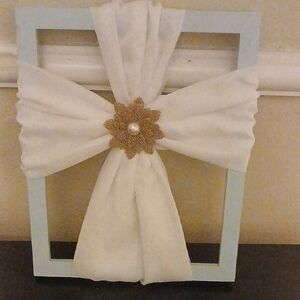 Elegant White and Tan Decorative Frame